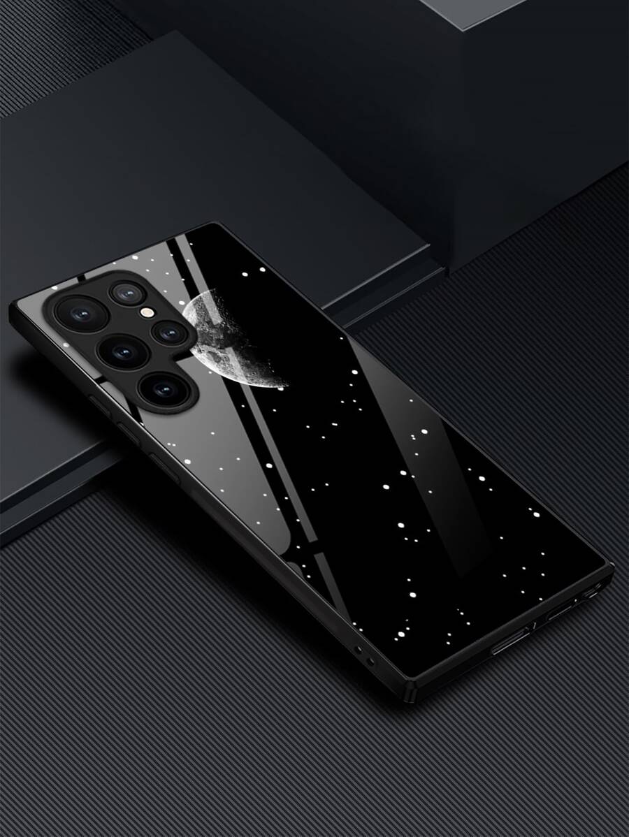 苹果单片装黑色太空与月亮玻璃手机保护壳,兼容 16/16 Pro/16 Plus/16 Pro Max和A54/A55/A53/S24/S24 FE/S24 Plus/S24 Ultra,防水防震防摔防刮,国际版,非国内版 - 彩色 - 查看 1