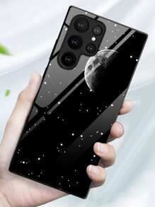 苹果单片装黑色太空与月亮玻璃手机保护壳，兼容 16/16 Pro/16 Plus/16 Pro Max和A54/A55/A53/S24/S24 FE/S24 Plus/S24 Ultra，防水防震防摔防刮，国际版，非国内版 - 彩色 - 查看 3