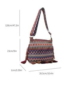 Bolsa de hombro de viaje informal nueva 2023 con características retro, de moda para chicas con flecos cruzados