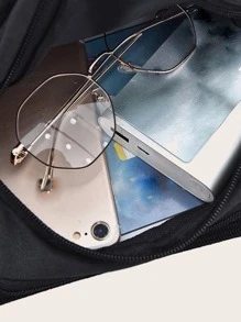 Fashion Men Women Waist Bag Casual Fanny Pack Purse Large Phone Belt Bag Pouch Canvas Outdoor Travel Phone Bag Banana Hip Bag Chest Bag Gift For Father Work Sport Holiday Essentials Lightweight Anti Theft Going Out Gift For Men Boyfriend Husband Boys Running Bag - Black - View 5