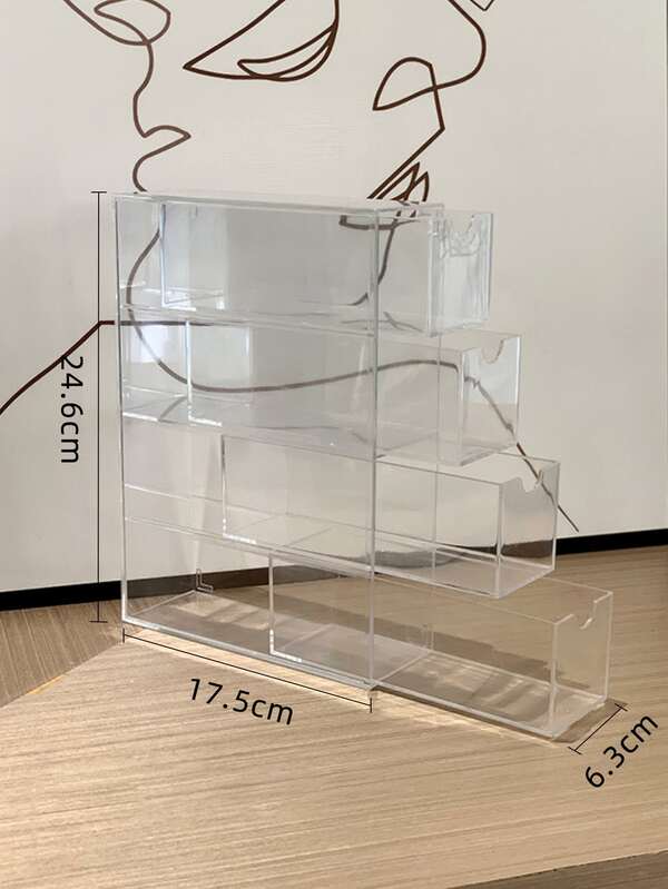 Clear Makeup Storage Rack, 1pc 4 Layer Makeup Organizer, Cosmetic