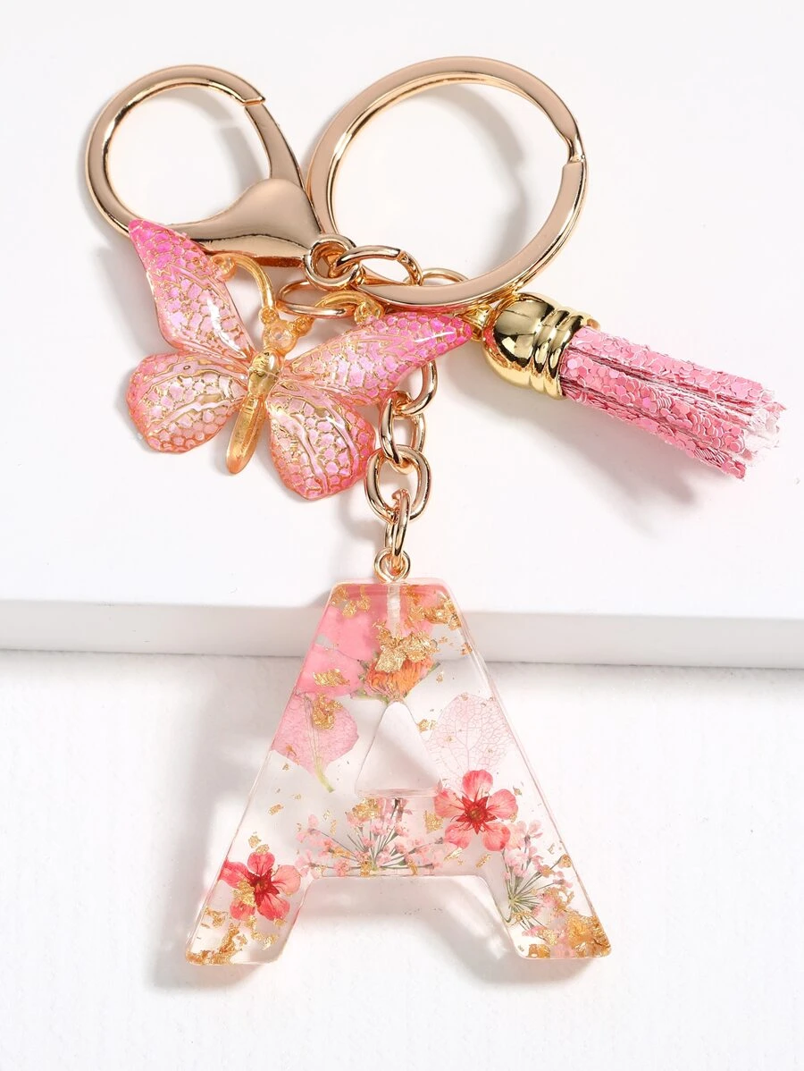 Boho Butterfly & Tassel Charm Keychain