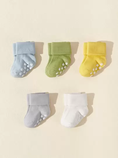 5 Pairs Baby/Toddler Socks, Soft & Comfortable For Everyday Wear