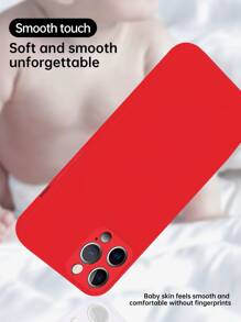 Compatible With IPhone 16 Smooth Touch Plain Phone Case Waterproof Shockproof Anti-Fall Scratch Resistant,International Version, Not The Domestic Version - Red - View 4