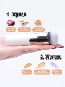 1 Cọ Trang Điểm Bạch Kim Flat Cream Foundation Brush Cho Sản Phẩm Trang Điểm Chuyên Nghiệp - trắng - Xem 2