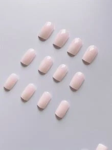 用24片短方形渐变法式假指甲、1个指甲锉和1张指甲胶带升级你的造型 - 彩色 - 查看 3