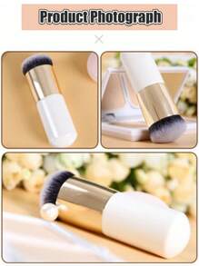1 Cọ Trang Điểm Bạch Kim Flat Cream Foundation Brush Cho Sản Phẩm Trang Điểm Chuyên Nghiệp - trắng - Xem 8