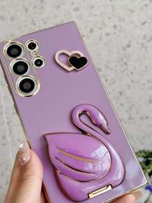 Telefon Hülle Mit Schwan Dekor Und Ständer, Kompatibel Mit Iphone15/15plus/15pro/15promax, Kawaii-stil