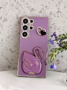 Telefon Hülle Mit Schwan Dekor Und Ständer, Kompatibel Mit Iphone15/15plus/15pro/15promax, Kawaii-stil