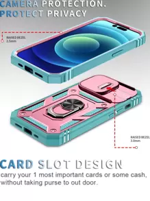 带指环支架和滑动摄像头盖的磁吸手机壳，国际版，非国内版 - 彩色 - 查看 7