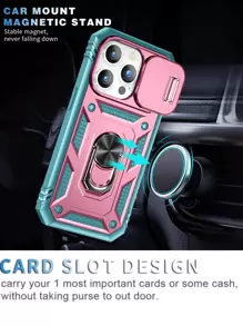 带指环支架和滑动摄像头盖的磁吸手机壳，国际版，非国内版 - 彩色 - 查看 9