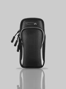 6.5 Inch Color Block Outdoor Phone Arm Bag - Multicolor - View 2