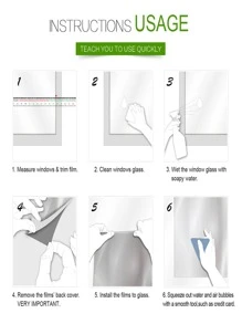1入組PVC裝飾膜簡約條紋圖案隱私保護窗戶貼紙適用於家居裝飾 - 白色 - 查看 3