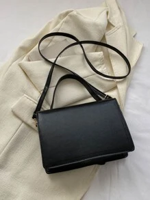 Túi đeo vai thời trang Túi xách nữ màu trơn đơn giản và đa năng - màu đen - Xem 6