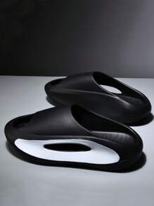 Hombres Chanclas minimalista con abertura negro EVA - Negro - Ver 3