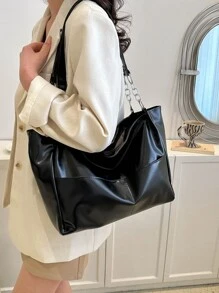 Túi Xách tay Nữ màu trơn - màu đen - Xem 2