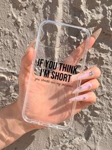 Slogan Graphic Phone Case,International Version, Not The Domestic Version - Black and White - View 2