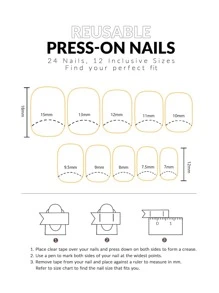 Breng uw levendige lentestijl naar een hoger niveau met 24 stuks korte ovale gradiënt paarse lente schattige kleine bloemmotief Japanse stijl glitter elegante zoete bling parel decor volledige dekking nep-nagelkit druk op nagels nagelbenodigdheden