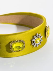 水鑽裝飾髮箍 - 軍綠色 - 查看 3