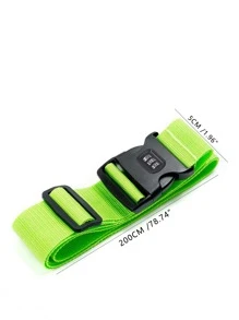 素色綠色行李箱綁帶適合旅行可調節,手提箱扣飾背帶,手提箱腰帶,帶快釋放,至保持你手提箱安全配件適合旅行適合女士男士 - 綠色 - 查看 3