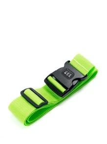 素色綠色行李箱綁帶適合旅行可調節,手提箱扣飾背帶,手提箱腰帶,帶快釋放,至保持你手提箱安全配件適合旅行適合女士男士 - 綠色 - 查看 4