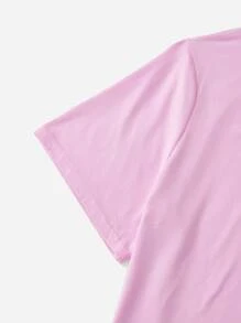 SHEIN LUNE Plus Floral Print Tee - Pink - View 5