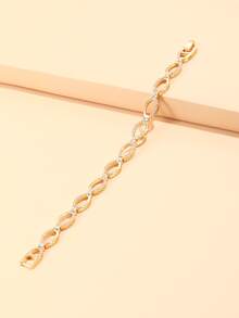 Cubic Zirconia Decor Bracelet - Yellow Gold - View 2