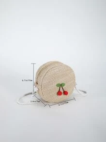 Mini Straw Crossbody Bag - Khaki - View 5