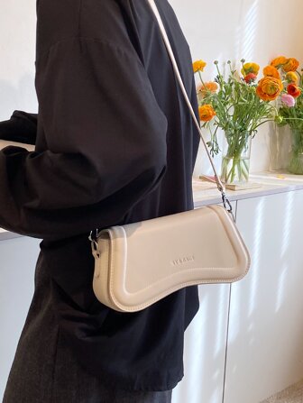 小包字母壓紋素色白色