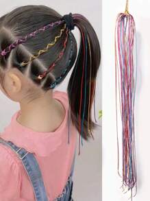 30入組女童朋克風格金屬編織繩,色彩繽紛的編織工具,適用於像街頭舞蹈表演和特殊場合一樣的時髦出場