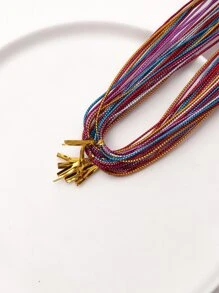 30入組女童朋克風格金屬編織繩,色彩繽紛的編織工具,適用於像街頭舞蹈表演和特殊場合一樣的時髦出場