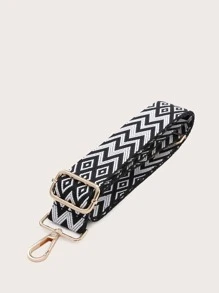1個復古簡約幾何圖案肩包，適用於旅行通勤、外出送禮裝飾配件 - 黑與白 - 查看 1