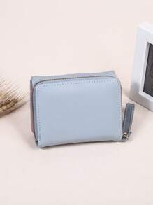 Monedero pequeño con bordado de corazón PU - Azul - Ver 3
