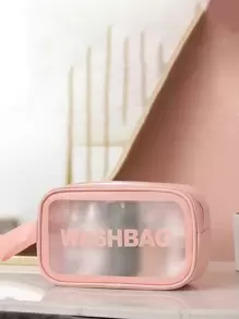 3入組字母圖案化妝包套裝PVC化妝包洗漱包化妝袋收納袋女性學生用品學校用品大學寢室必需品學生旅行必備防水沙灘袋沙灘用品沙灘毛巾整理袋沙灘配件假日包假日必備夏季假期浴室浴室用品唇彩唇油整理袋節日返校必備宿舍必備 - 粉色 - 查看 4