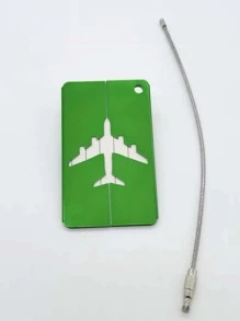 1個鋁合金旅行行李牌掛牌行李箱牌機上用名字id卡防丟失純色旅行配件適用於女士或男士學生用金屬假期配件 - 綠色 - 查看 4