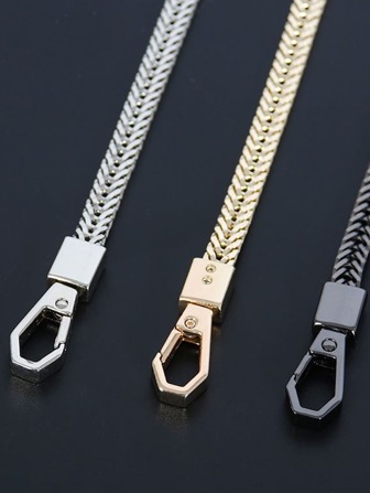 Snake Bone Pattern Bag Shoulder Strap With Metal Chain Fashionable And Versatile