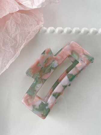 OUSEON 1 件女士图形矩形时尚发夹，用于头发装饰休闲爪夹发夹发夹发夹发夹发夹发夹发夹秋冬发饰女士度假装女士