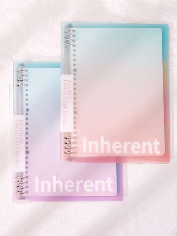 1pc Letter Graphic Cover Loose-leaf Notebook, Simple Detachable Spiral ...