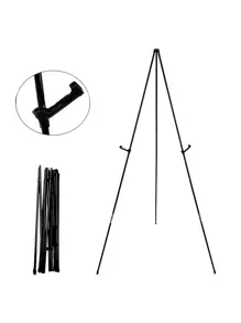 1pc Metal Art Easel Stand With 9 Segments, 169cm In Height And 120cm In Width, Convenient Style For Students And Artists, Portable & Foldable With Tripod Design - Black - View 5