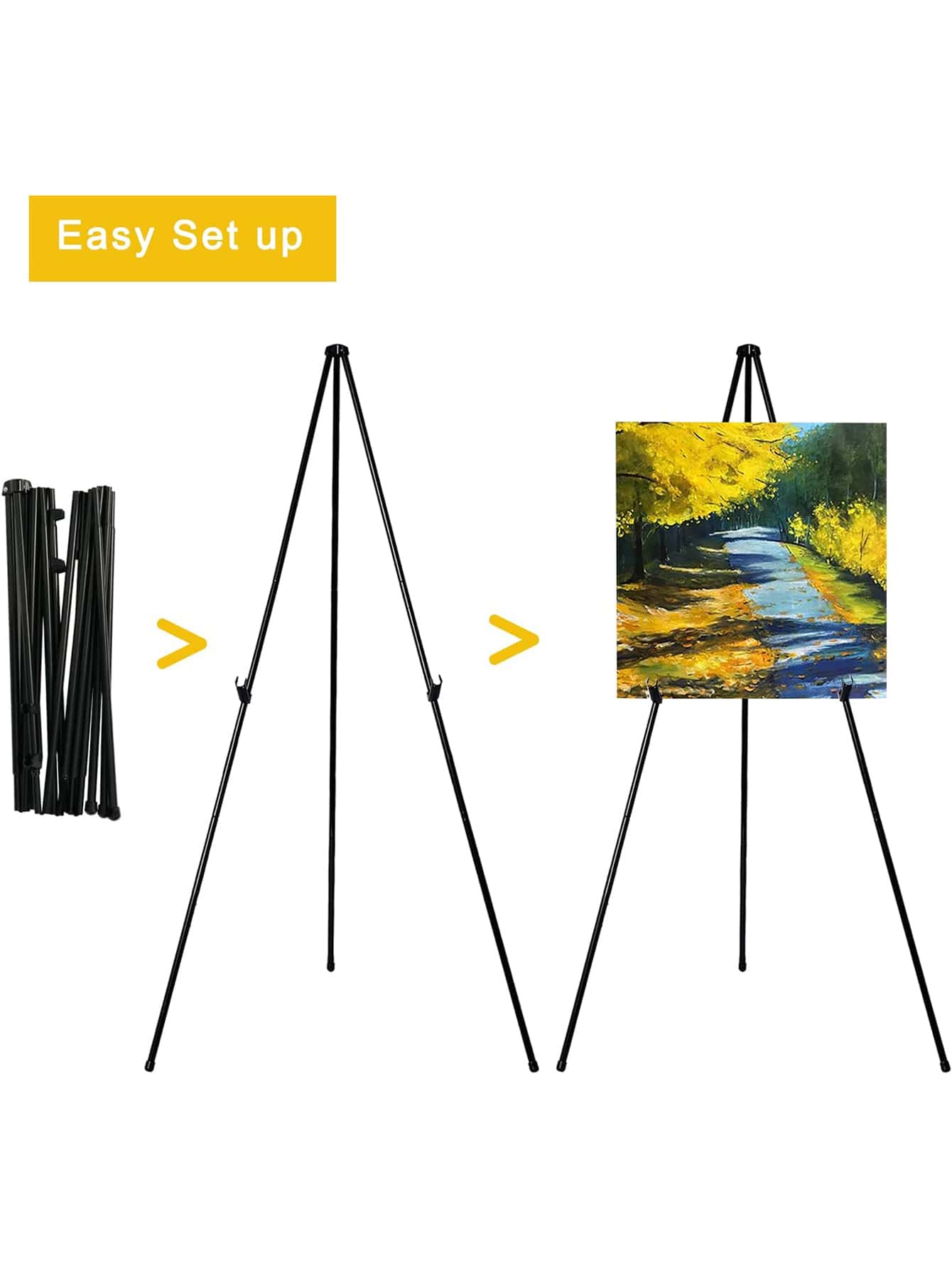 1pc Metal Art Easel Stand With 9 Segments, 169cm In Height And 120cm In Width, Convenient Style For Students And Artists, Portable & Foldable With Tripod Design