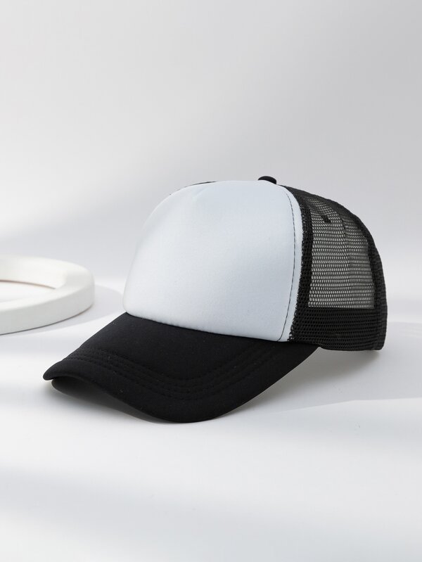 1pc Men Women Two Tone Adjustable Casual Trucker Hat For Daily Life