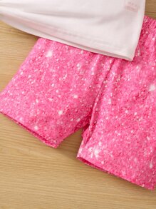 SHEIN Cô Gái Trẻ Slogan Giải trí Thoải mái Đơn giản Vòng cổ Tay thường 2 cái/bộ Cho mùa hè - Nhiều màu - Xem 4