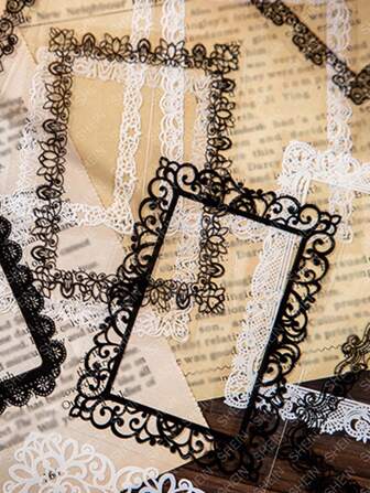 havea good day 30入組蕾絲圖案什錦貼紙DIY工藝創意多用途貼紙手冊拼貼卡片裝飾