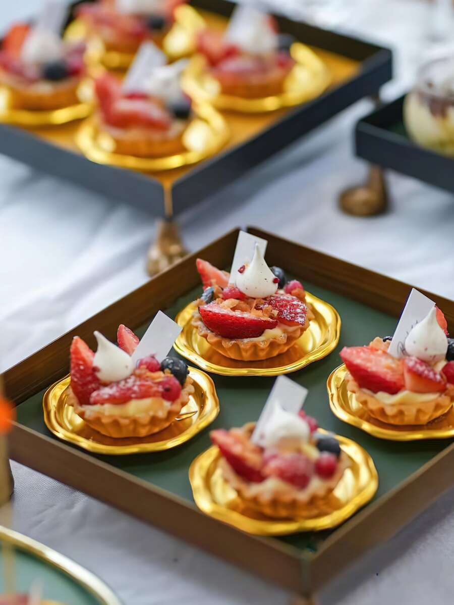 Bộ 10 Khuôn Làm Bánh Gold, Khuôn Làm Bánh Trang Trí Nhà Kiểu Pháp - Vàng - Xem 1