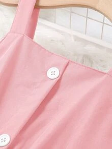 Chicas Vestido de tirantes de dos capas bajo - Rosa Pálido - Ver 6