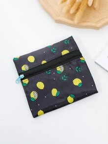 BRIVILAS 1 Túi Đựng Đồ Du Lịch Họa Tiết Chanh, Túi Đựng Đồ Du Lịch Polyester Hiện Đại Dành Cho Du Lịch - màu đen - Xem 5