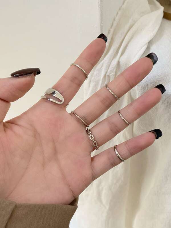 7pcs Minimalist Ring Set SHEIN UK