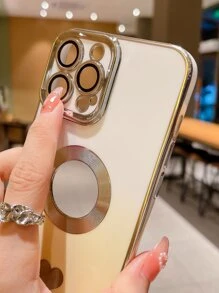 Vỏ điện thoại in hình trái tim có dây buộc - Vàng - Xem 3