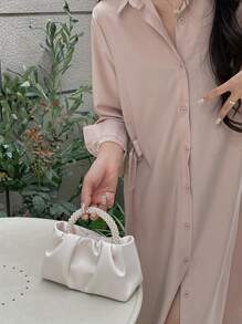 Túi đeo chéo Nữ màu trơn - Màu be - Xem 4