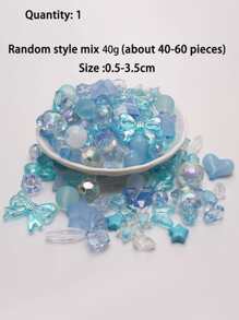 1 Bag/40g Random Mixed Multi-Style Loose Beads For Bracelet, Necklace, Phone Chain - Assorted Acrylic Beads Including Flowers, Butterflies, Hearts For DIY Jewelry Making